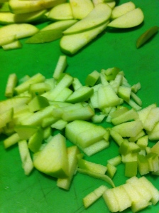 Thinly slice apples